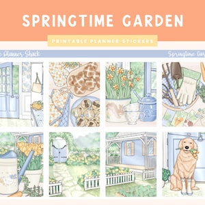 Imprimable Jardin printanier hebdomadaire | Erin Condren | Hebdomadaire vertical | Printemps | Jardin | Pâques | Hebdomadaire de printemps | Stickers agenda imprimables