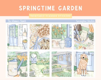 Printable Springtime Garden Weekly | Erin Condren | Vertical Weekly | Spring | Garden | Easter | Spring Weekly | Printable Planner Stickers