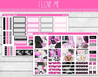 Printable Hobonichi COUSIN Weekly | I Love Me | Self Love | Valentines Day Weekly | Printable Planner Stickers | Hobonichi Cousin | Weekly
