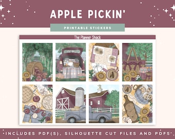 Calendario semanal imprimible de recolección de manzanas / Erin Condren / Diseño vertical / Huerto de manzanas / Otoño / Calendario semanal de otoño / Domingo divertido / Manzanas / Otoño