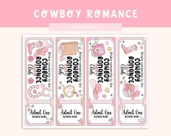 Printable Bookmark set | Cowboy Romance | Bookmarks | Cowboy | Romance | digital bookmarks | book lovers| bookish bookmarks | Digital