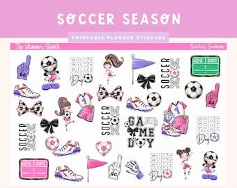 Druckbare Fußball Saison Aufkleber | Fußball | Spieltag | Fußball Spiel | Fußball-Deko | Druckbare Planer Aufkleber | Druckbare Aufkleber