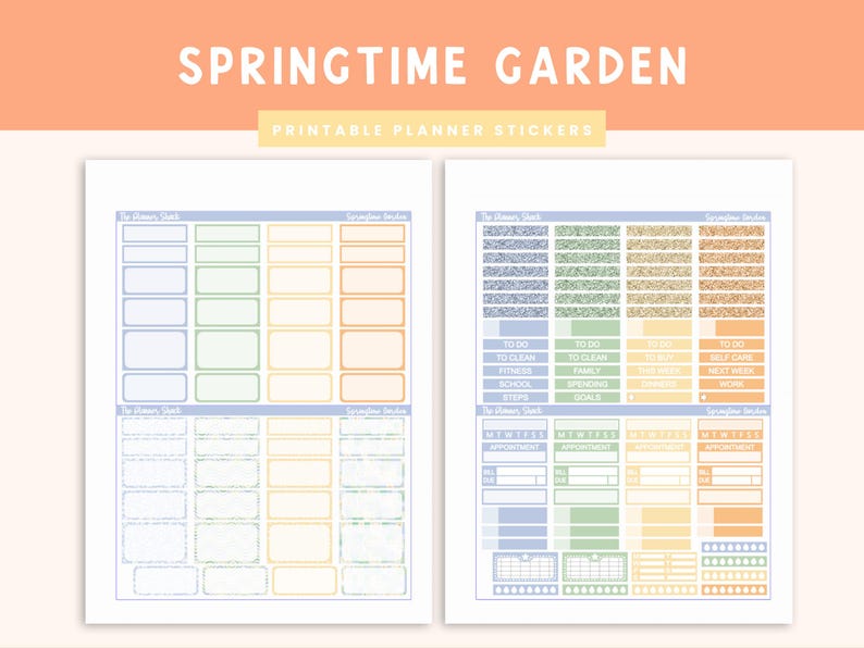 Springtime Calander Printable Springtime Garden Weekly | Erin Condren | Vertical Weekly ...