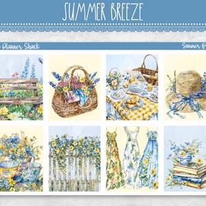 Printable Summer Breeze Weekly | Erin Condren | Vertical Weekly | Summer Breeze | Florals | Summer | Printable Planner Stickers | Weekly