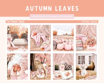 Printable Autumn Leaves Weekly | Erin Condren | Vertical Weekly | Fall | Fall Weekly | Pastel Fall | Pumpkins | Printable Stickers