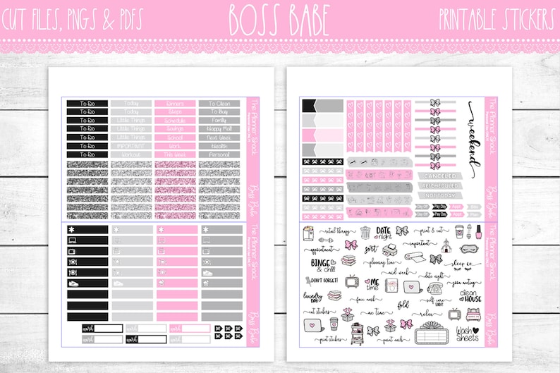 Work Weekly Printable planner printables printable planner stickers Planner Girl Happy Planner Boss Babe Work Fashion