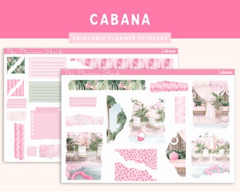 Printable Cabana Journaling Weekly | Jouraling Printables | Journaling Stickers |  Summer | Cabana Summber | Pool Days | Tropical | Vacation