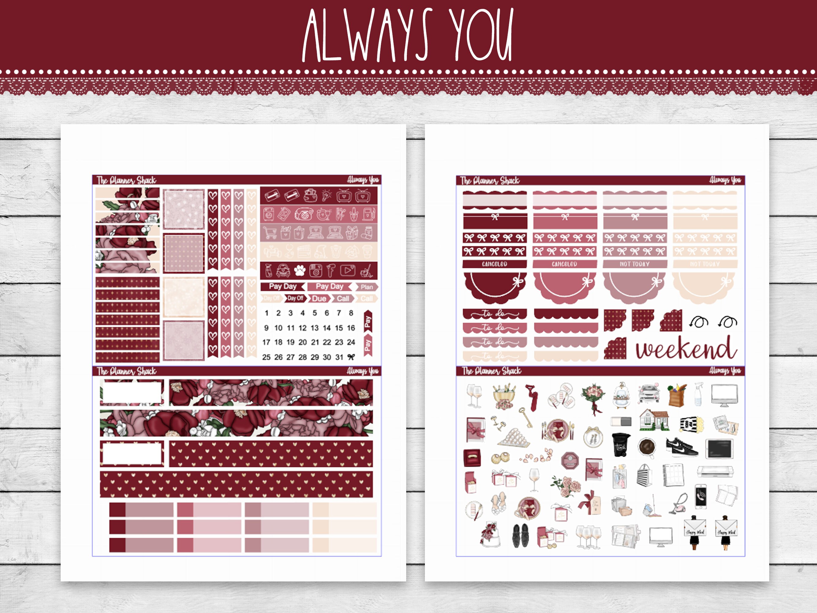 Printable Always You Weekly | Erin Condren | Vertical Weekly | Wedding ...
