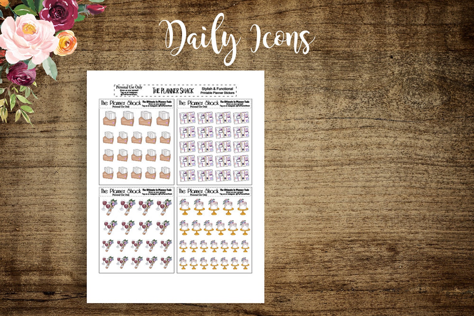 Daily Icons | Icons | Planner Icons | Printable Planner Stickers ...