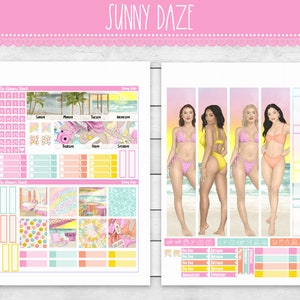 Printable A5 Rings Sunny Daze Monthly | A5 Monthly | Summer | Beach Monthly | Printable Planner Stickers | Printable Stickers | Monthly