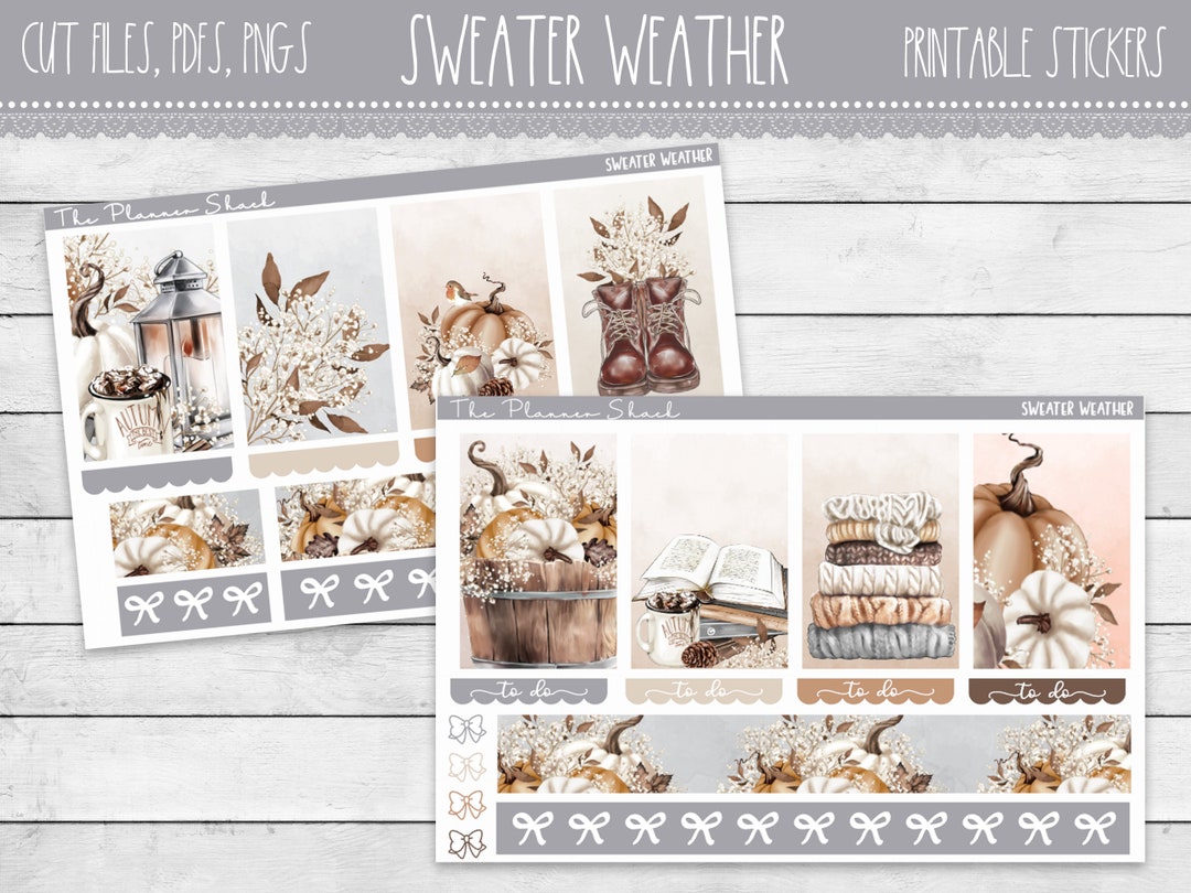 Printable Sweater Weather Weekly Happy Planner Fall Weekly Fall Florals ...