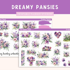 Déco de pensées rêveuses à imprimer | Agenda déco | Journal hebdomadaire | Imprimables de journalisation | Autocollants de journalisation | Fleurs | Déco florale
