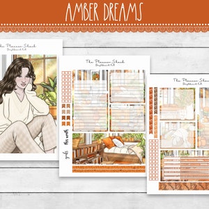 Tablica rozdzielcza Amber Dreams | Strony notatek | Erin Condren | Planery 7 x 9" | Naklejki do planera do wydrukowania | Jesień | Notatki z lata | Strony notatek