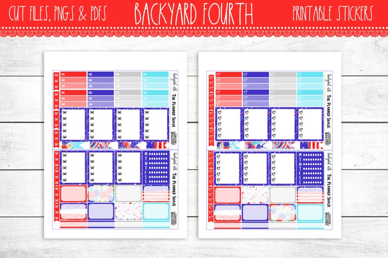 Backyard 4th DIY Erin Condren Planner Printables Printable Weekly Printable Planner Stickers Fourth Of July Independence Day