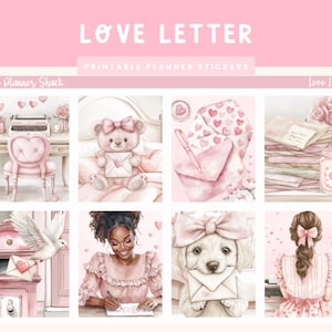 Printable Liebesbrief Weekly | Erin Condren | Vertikal Weekly | Valentinstag | Valentines Weekly | Liebe | Druckbare Planer Sticker