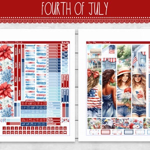 Printable Hobonichi Cousin 4.Juli Monatlich | Juli Monatlich | Blumen | Druckbare Planer Aufkleber | Druckbare Aufkleber | Monatsansicht