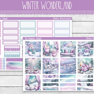 Hobonichi COUSIN stampabile settimanale / Winter Wonderland / Settimanale invernale / Adesivi per pianificatore stampabili / Cabina invernale / Settimanale stampabile