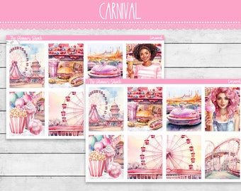 Printable Carnival Weekly | Erin Condren | Vertical Weekly | Carnival Weekly | Printable Planner Stickers | Printable Weekly | Summer Fun