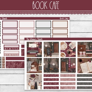 Imprimable Hobonichi COUSIN Hebdomadaire | Café du livre | Café | Livres et café | Stickers agenda imprimables | Cousin Hobonichi | Hebdomadaire | Automne