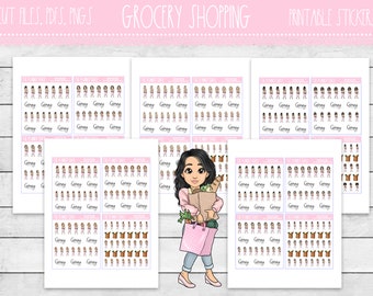 Grocery Shopping Planner Stickers - PRINTABLE - Etsy