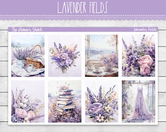 Printable Lavender Fields Weekly | Spring | Erin Condren | Vertical Weekly | Printable Planner Stickers | Printable Stickers | Spring Weekly