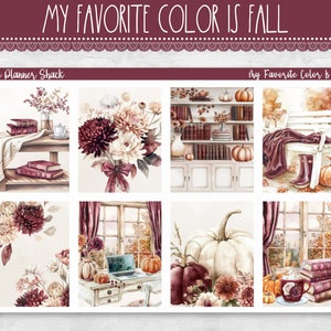 Imprimable Ma couleur préférée est l'automne hebdomadaire | Erin Condren | Hebdomadaire vertical | Automne | Fleurs | Stickers agenda imprimables | Hebdomadaire imprimable