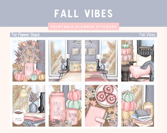 Printable Fall Vibes Weekly | Erin Condren | Vertical Weekly | Fall | Fall Weekly | Fall Reading | Weekly | Printable Stickers