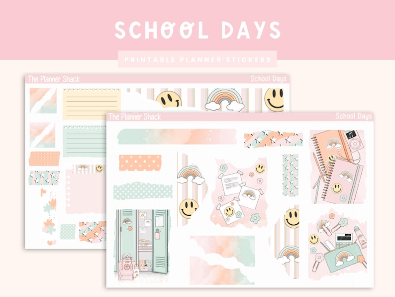 Printable School Days Journaling Weekly | Jouraling Printables | Journaling Stickers | Printable Stickers | Back To School | School Journal image 1