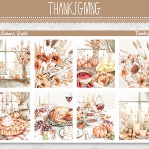 Hebdomadaire imprimable pour Thanksgiving | Erin Condren | Hebdomadaire vertical | Action de grâces hebdomadaire | Automne | Stickers agenda imprimables | Hebdomadaire imprimable
