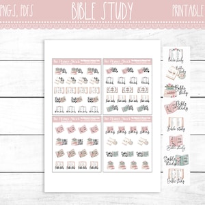 Bibelarbeit | Andachten | Funktionsfähig | Glaube | Druckbare Planer Aufkleber | Planer Printables | Druckbare Aufkleber | Schnittdatei | Christlich