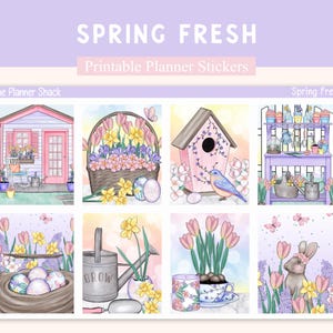 Printable Spring Fresh Weekly | Erin Condren | Vertical Weekly | Spring Weekly | Easter | Weekly | Printable Stickers | Spring florals