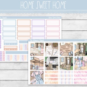 Hobonichi Cousin Weekly para impressão | Home Sweet Home | Moving Day Weekly | Adesivos para planejador para impressão | Hobonichi Cousin |Hobonichi Printable