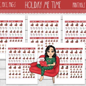 Afdrukbare vakantie-me-time plannerstickers | Kerstmis | Me Time Girls | Afdrukbare plannerstickers | Afdrukbare stickers | Functioneel: