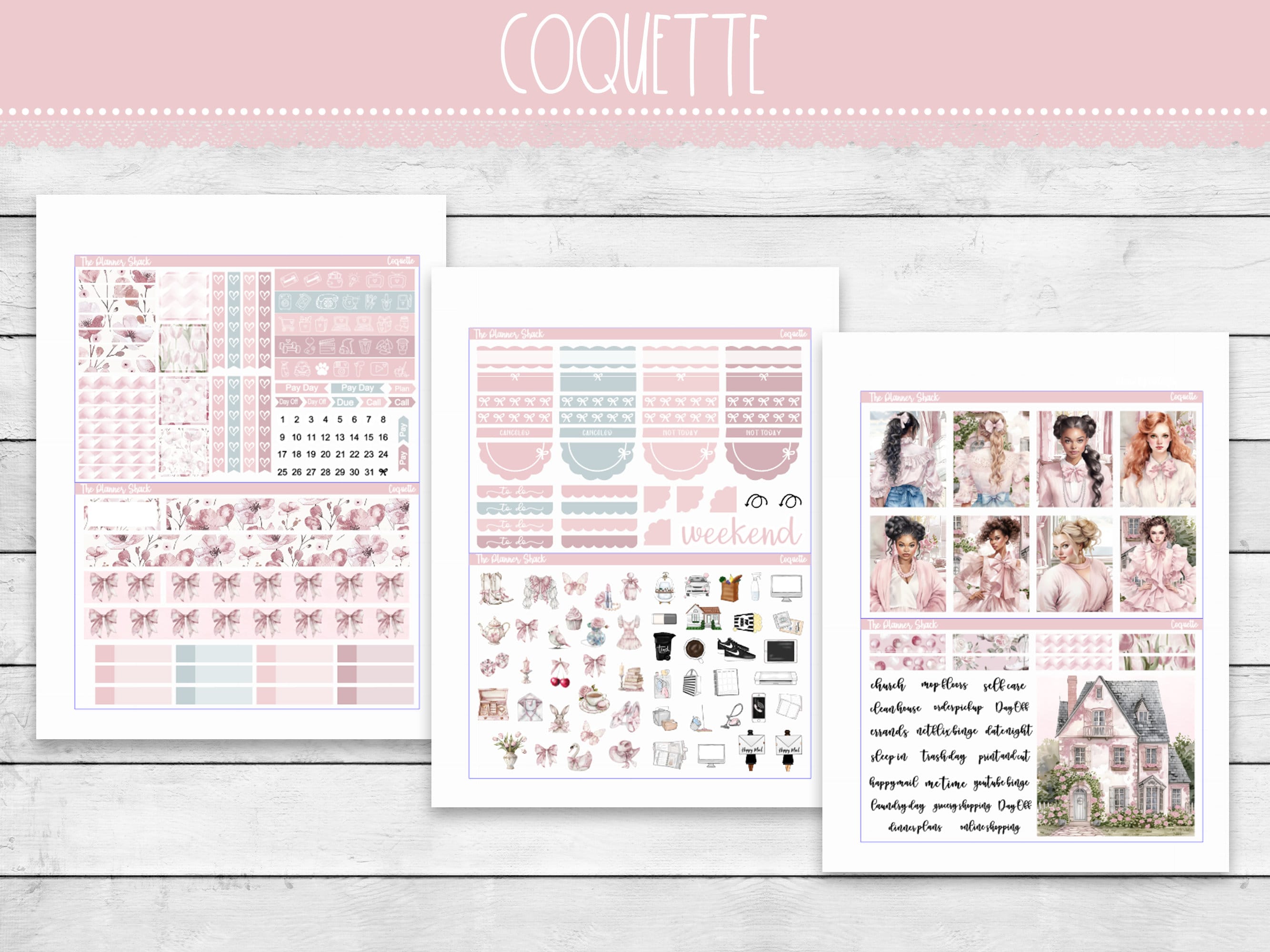 Printable Coquette Weekly | Erin Condren | Vertical Weekly | Coquette ...