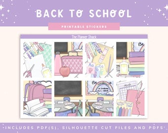 Printable Back To School Weekly | Erin Condren | Vertical Layout | School | Digital Stickers | Planner Stickers | Elementary School | Teach