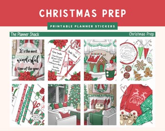 Printable Christmas Prep Weekly | Erin Condren | Vertical Weekly | Christmas Weekly | Home For The Holidays | Weekly | Printable Stickers