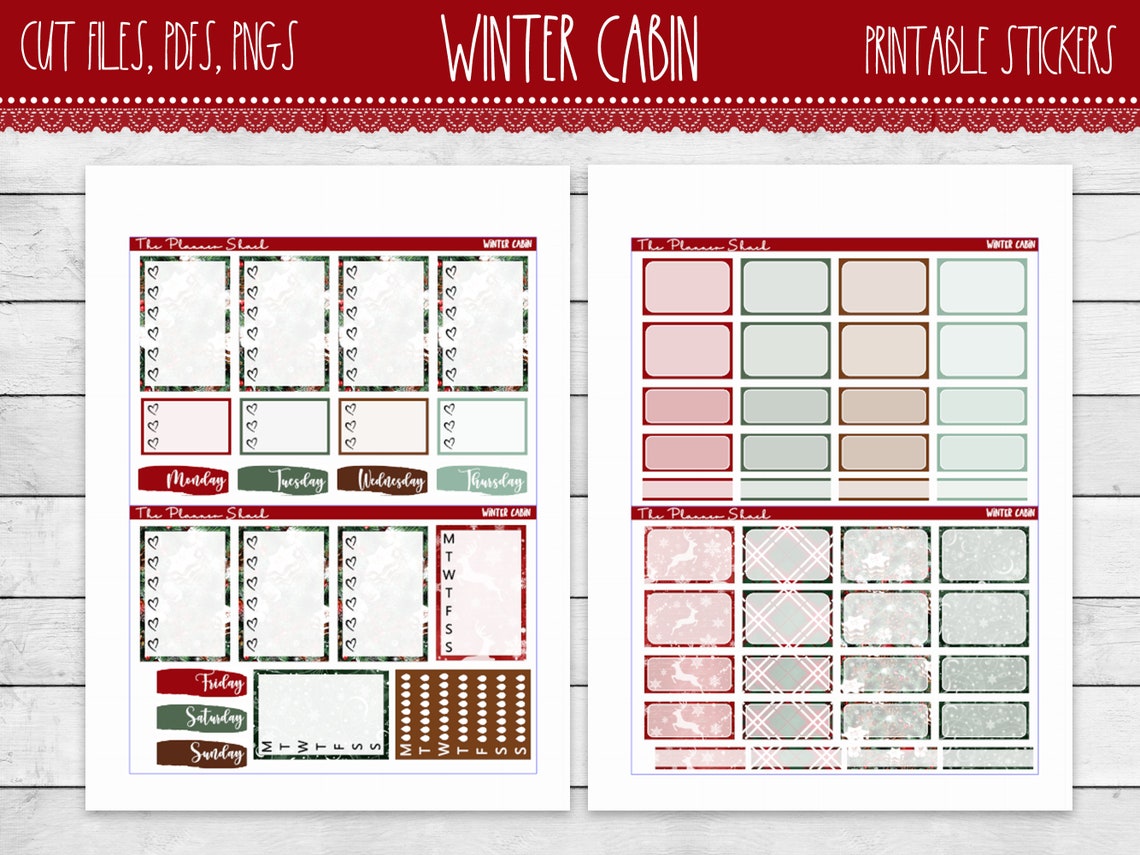 Printable Winter Cabin Weekly Happy Planner Winter - Etsy