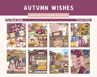 Printable Autumn Wishes Weekly | Erin Condren | Vertical Weekly | Fall | Fall Weekly | Autumn Weekly | Pumpkins | Printable Stickers | Cozy