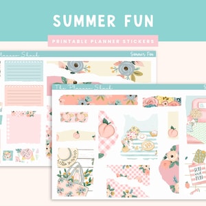 Printable Summer Fun Journaling Weekly | Jouraling Printables | Journaling Stickers |  Summer | Picnic | Summer Journaling Stickers