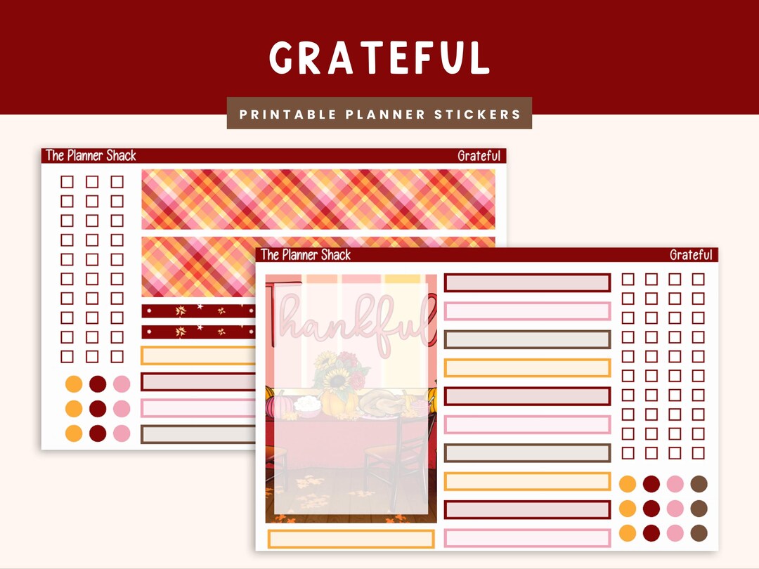 Printable A5 Compact Vertical Weekly | Grateful | Thanksgiving Weekly ...