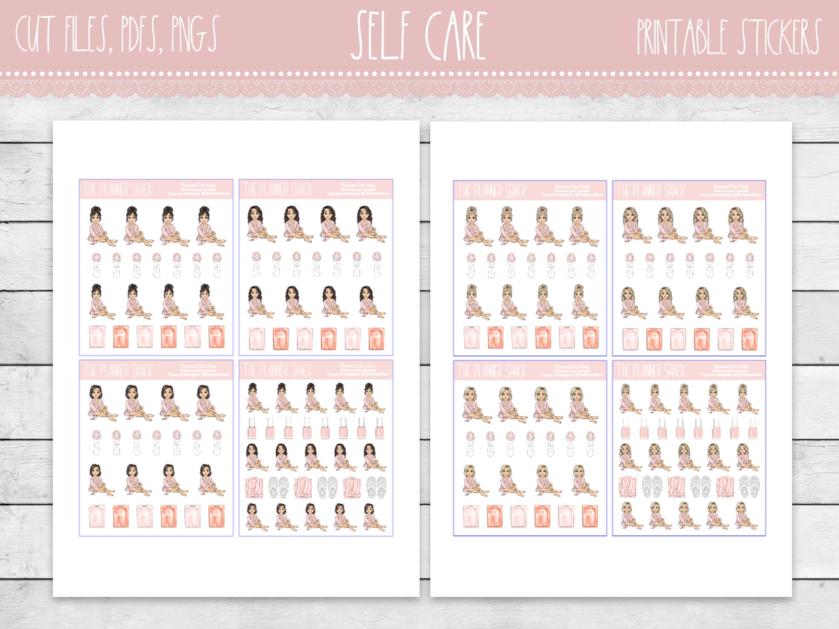 Printable Self Care Planner Stickers Self Care Me Time Etsy Printable Self Care Planner Stickers Self Care Me Time Etsy