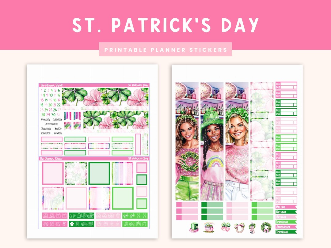 Printable Hobonichi Cousin St Patricks Day Monthly | March Monthly ...