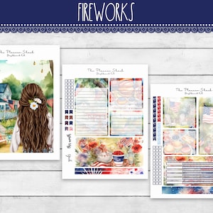 Fireworks Notes Pages | Dashboard Notes Pages | Erin Condren | Dashboard | Printable Planner Stickers | 4th of July | Notes Pages | Summer