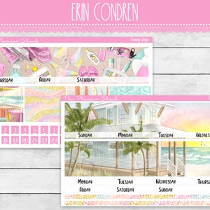Sunny Daze Mensal | Erin Condren | Visualização Mensal | Adesivos para Planejador Imprimíveis | Imprimíveis para Planejador | Imprimível | Verão | A5 Wide Mensal