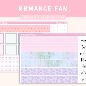 Printable A5 DAILY DUO Weekly | Romance Fan | Romance Novels | Book Lover | Printable Planner Stickers | Books | A5 Daily Duo