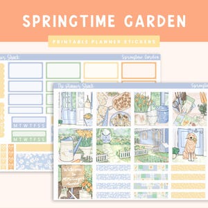 Printable Hobonichi COUSIN Weekly | Springtime Garden  | Spring | Spring Weekly | Printable Planner Stickers | Printable Stickers | Easter