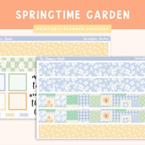 Duo quotidien imprimable 7 x 9 semaines | Jardin de printemps | Hebdomadaire de printemps | Stickers agenda imprimables | Stickers imprimables | Duo quotidien 7x9 | Pâques