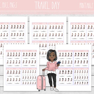 Afdrukbare reisdagplannerstickers | Reisdag | Vakantie | Herinnering | Afdrukbare plannerstickers | Afdrukbare stickers | Functioneel: