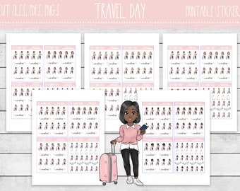 Printable Travel Day Planner Stickers | Travel Day | Vacation | Reminder | Printable Planner Stickers | Printable Stickers | Functional