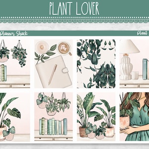 Imprimable hebdomadaire pour les amoureux des plantes | Erin Condren | Hebdomadaire vertical | Plantes | Bonheur botanique | Stickers agenda imprimables | Hebdomadaire imprimable